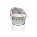 Sandalo da donna in pelle rosa con elastico zeppa 3 - Misure disponibili: 32, 33, 42, 43