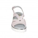 Sandalo da donna in pelle rosa con elastico zeppa 3 - Misure disponibili: 32, 33, 42, 43