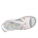 Sandalo da donna in pelle rosa con elastico zeppa 3 - Misure disponibili: 32, 33, 42, 43