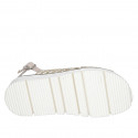 Sandalo da donna in rafia e camoscio beige zeppa 3 - Misure disponibili: 42