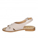 Sandale pour femmes en daim beige avec goujons et talon 2 - Pointures disponibles:  33