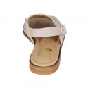 Woman's sandal in beige suede with studs and heel 2 - Available sizes:  33, 44