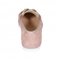 Mocasino para mujer en gamuza rosa con cadena cuña 1 - Tallas disponibles:  42, 44