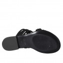 Woman's open mules in black leather with heel 2 - Available sizes:  42, 43