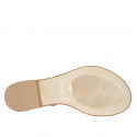 Woman's thong mules with rhinestones in copper laminated leather heel 2 - Available sizes:  42