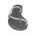 Mule entredoigt avec strass pour femmes en cuir lamé gris acier talon 2 - Pointures disponibles:  33, 34, 42