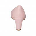 Escarpin pour femmes en cuir rose talon 7 - Pointures disponibles:  32, 33, 34, 42, 44, 45