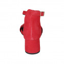 Scarpa aperta da donna con cinturino in camoscio rosso tacco 5 - Misure disponibili: 42, 43, 44