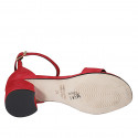 Chaussure ouverte pour femmes avec courroie en daim rouge talon 5 - Pointures disponibles:  42, 43, 44