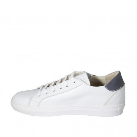 Chaussure à lacets pour hommes avec semelle amovible en cuir blanc, gris et bordeaux - Pointures disponibles:  37, 46, 47, 49, 54 2