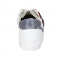 Man's laced shoe with removable insole in white, grey and maroon leather - Available sizes:  37, 46, 47, 48, 49, 51, 52, 53, 54