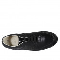 Man's laced shoe with removable insole in black leather - Available sizes:  37, 38, 46, 47, 48, 49, 51, 52, 53, 54