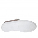 Scarpa stringata con plantare estraibile da uomo in pelle e camoscio taupe - Misure disponibili: 37, 46, 47, 48, 52, 54