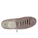 Scarpa stringata con plantare estraibile da uomo in pelle e camoscio taupe - Misure disponibili: 37, 38, 46, 47, 48, 52, 54