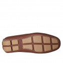 Mocassin pour hommes avec semelle amovible en cuir brun clair - Pointures disponibles:  38, 47, 50, 51, 52, 53, 54