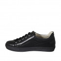 Scarpa stringata da uomo con cerniera e plantare estraibile in pelle nera - Misure disponibili: 38, 46, 47, 50, 52