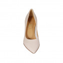 ﻿Woman's pump in nude leather heel 8 - Available sizes:  32, 33, 42, 43, 44, 45, 47