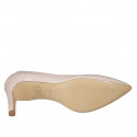 ﻿Zapato de salon puntiagudo para mujer en piel nude tacon 8 - Tallas disponibles:  42, 43, 44, 47