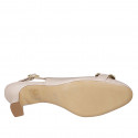 Woman's slingback pump in nude leather with accessory heel 5 - Available sizes:  33, 34, 46