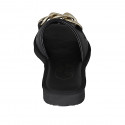 Sabot da donna con catena in pelle nera tacco 2 - Misure disponibili: 42, 46