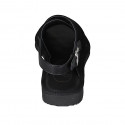 Woman's sandal in black leather and suede heel 2 - Available sizes:  44