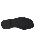Woman's sandal in black leather and suede heel 2 - Available sizes:  44