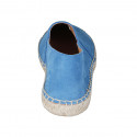 Original espadrilles made in Spain in light blue suede with multicolored peace logo wedge heel 1 - Available sizes:  42, 43, 44