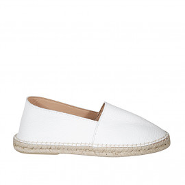 Espadrillas originali prodotte in Spagna in pelle bianca zeppa 1 - Misure disponibili: 42