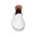 Espadrille original fabriqué en Espagne en cuir blanc talon compensé 1 - Pointures disponibles:  42