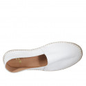 Espadrille original fabriqué en Espagne en cuir blanc talon compensé 1 - Pointures disponibles:  42