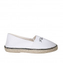 Original espadrilles made in Spain in white fabric with black writings "Peace" and "Love" wedge heel 1 - Available sizes:  42, 43, 45