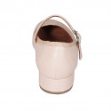 Zapato de salón para mujer con cinturon en piel nude tacon 3 - Tallas disponibles:  42, 43