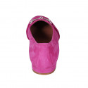 Mocassin avec accessoire pour femmes en daim fuchsia talon 1 - Pointures disponibles:  42
