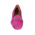 Woman's loafer with accessory in fuchsia suede heel 1 - Available sizes:  42