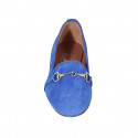 Mocassin pour femmes avec accessoire en daim bleu clair talon 1 - Pointures disponibles:  42, 44, 45