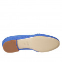Mocassin pour femmes avec accessoire en daim bleu clair talon 1 - Pointures disponibles:  44, 45