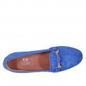 Mocassin pour femmes avec accessoire en daim bleu clair talon 1 - Pointures disponibles:  44, 45