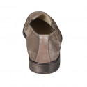 Men's car shoe with elastic bands in taupe suede - Available sizes:  37, 38, 46, 47, 48, 50