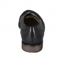 Chaussure derby à lacets pour hommes en cuir et cuir tressé noir - Pointures disponibles:  36, 46, 47, 48, 50