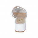 Woman's mule in white braided leather heel 3 - Available sizes:  42