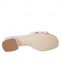 Woman's mule in white braided leather heel 3 - Available sizes:  42