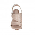 Sandalo da donna in pelle nude tacco 7 - Misure disponibili: 32, 45