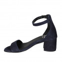 Chaussure ouverte pour femmes avec courroie en daim bleu talon 5 - Pointures disponibles:  42, 43