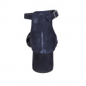 Scarpa aperta da donna con cinturino in camoscio blu tacco 5 - Misure disponibili: 42, 43, 44, 45