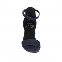 Chaussure ouverte pour femmes avec courroie en daim bleu talon 5 - Pointures disponibles:  42, 43