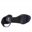 Chaussure ouverte pour femmes avec courroie en daim bleu talon 5 - Pointures disponibles:  42, 43