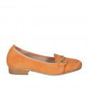 Mocassin pour femmes avec accessoire en daim orange talon 2 - Pointures disponibles:  43