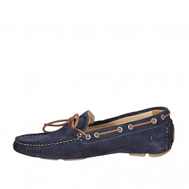 Mocassin à lacets pour hommes en daim bleu - Pointures disponibles:  37, 38, 46, 51, 52 2