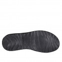 Men's slippers with crossed bands in black leather - Available sizes:  37, 38, 46, 47, 48, 49, 51, 53, 54