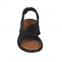 Sandale pour hommes en cuir noir - Pointures disponibles:  38, 46, 47, 49, 50, 51, 53, 54